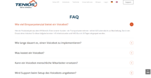 FAQ Tenios Voicebot
