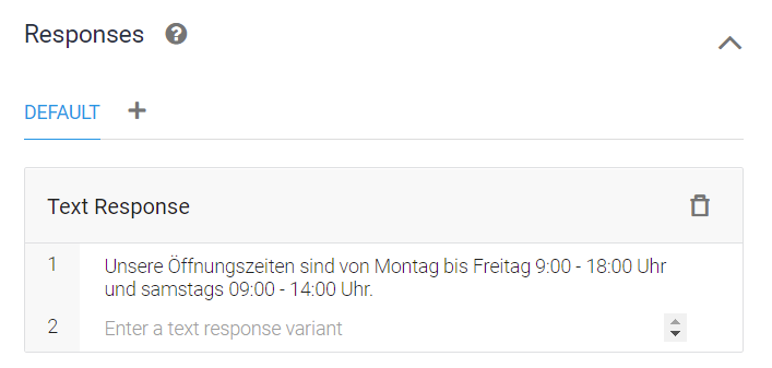 Öffnungszeiten Response